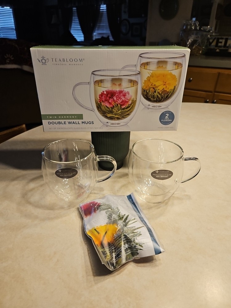 Teabloom TWIN HARMONY® Oversized Double Wall Mugs