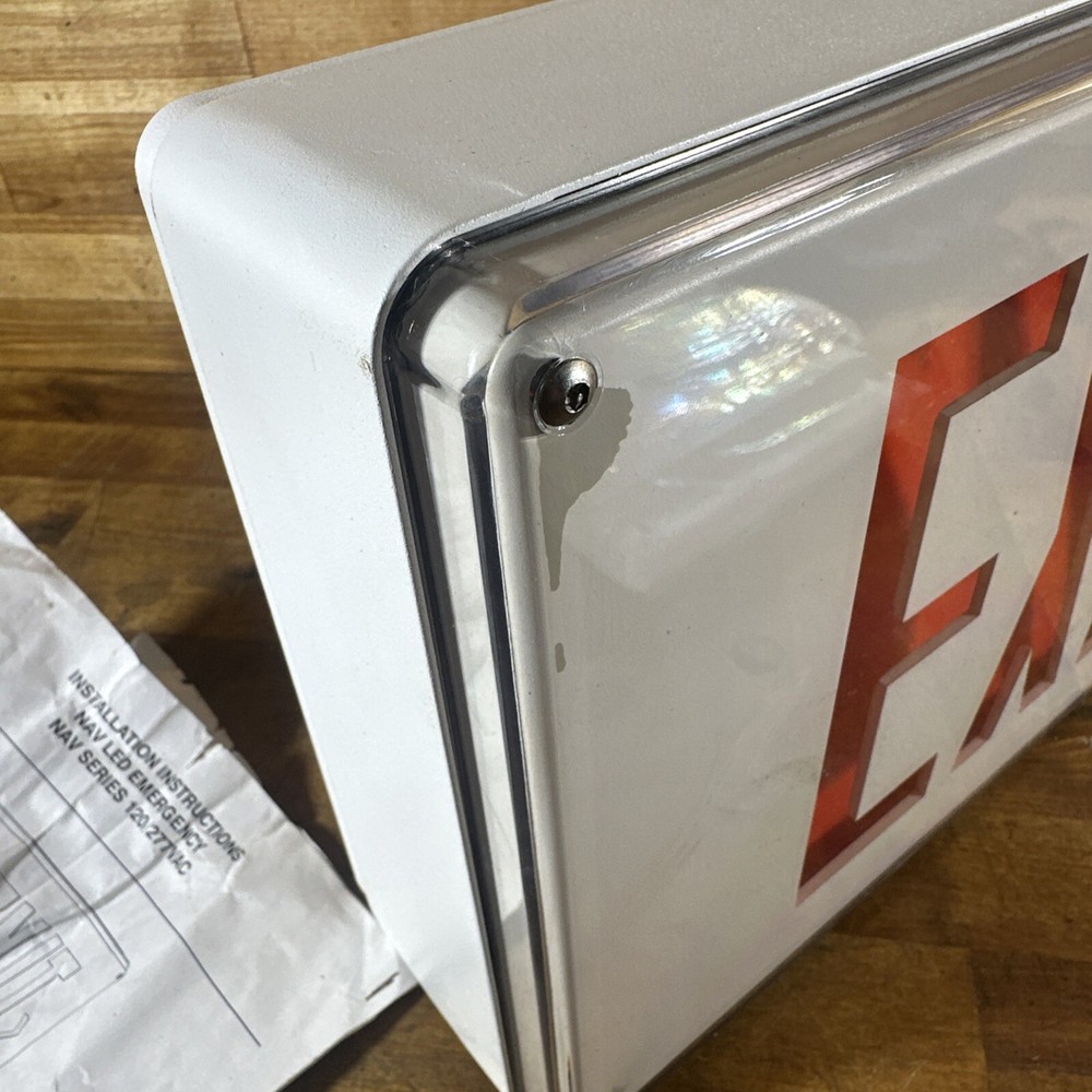 Exitronix NAV Series Die Cast Vandal Resistant Heavy Duty RED Exit Sign