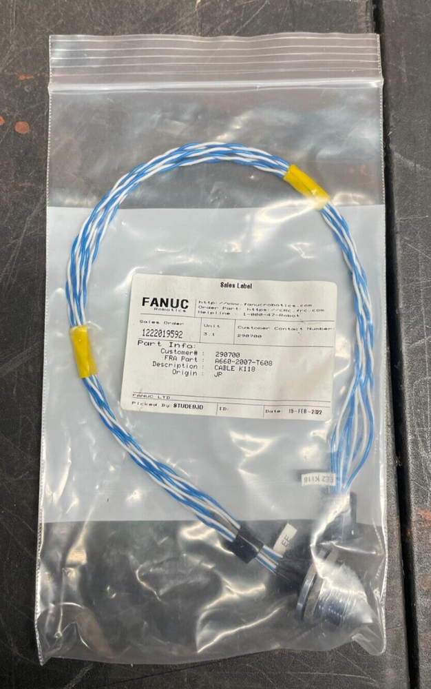 FANUC A660-2007-T608 , Cable K118 W/ Connector