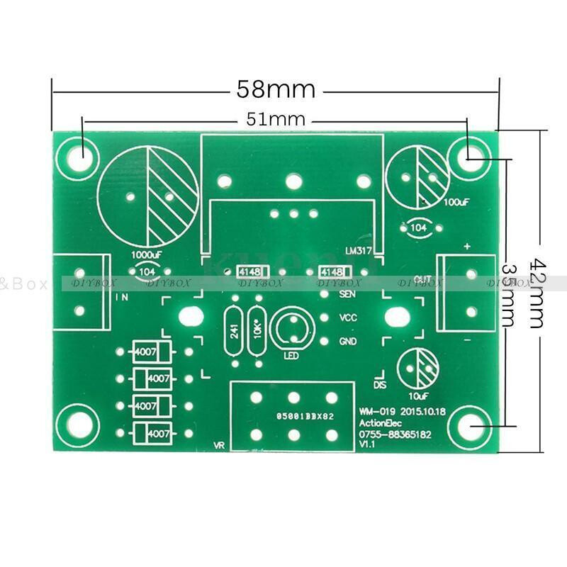 LM317 Digital Display Adjustable Regulated Power Supply Board Module DIY Kits