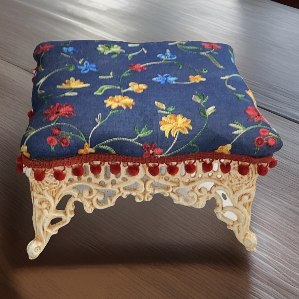 Vintage Victorian Style Square Cast Iron Foot Stool Rest