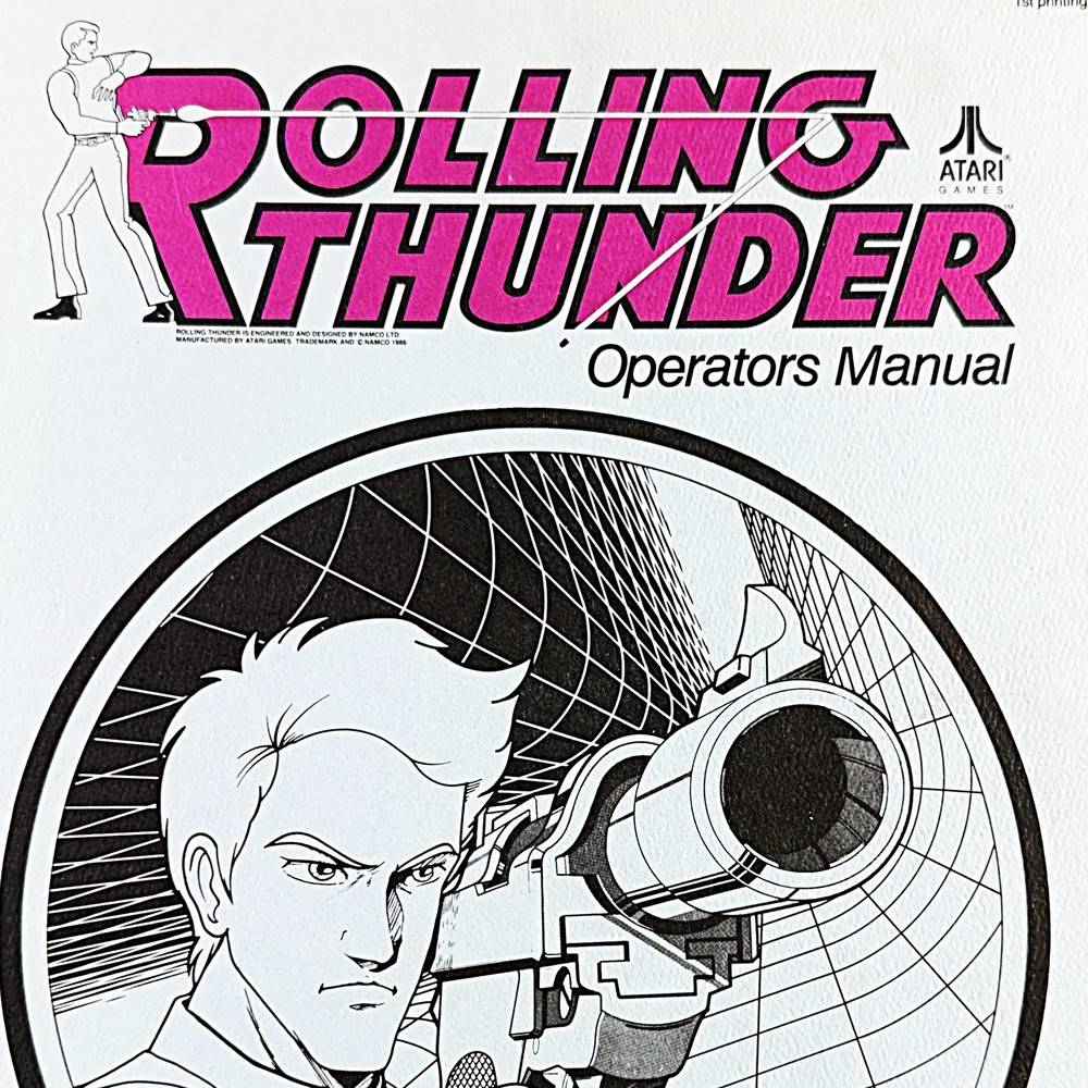 Atari Rolling Thunder Arcade Video Game Manual Parts ORIGINAL