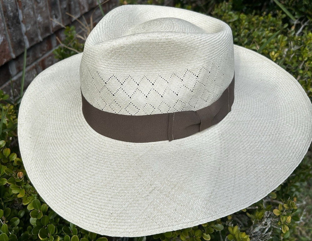 Tan - Panama Hat Band - Adjustable Size - Grosgrain W Bowtie