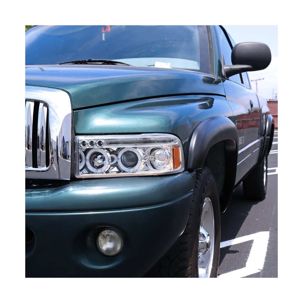 SPEC-D TUNING Chrome Housing Clear Lens Projector Headlights Compatible with ...