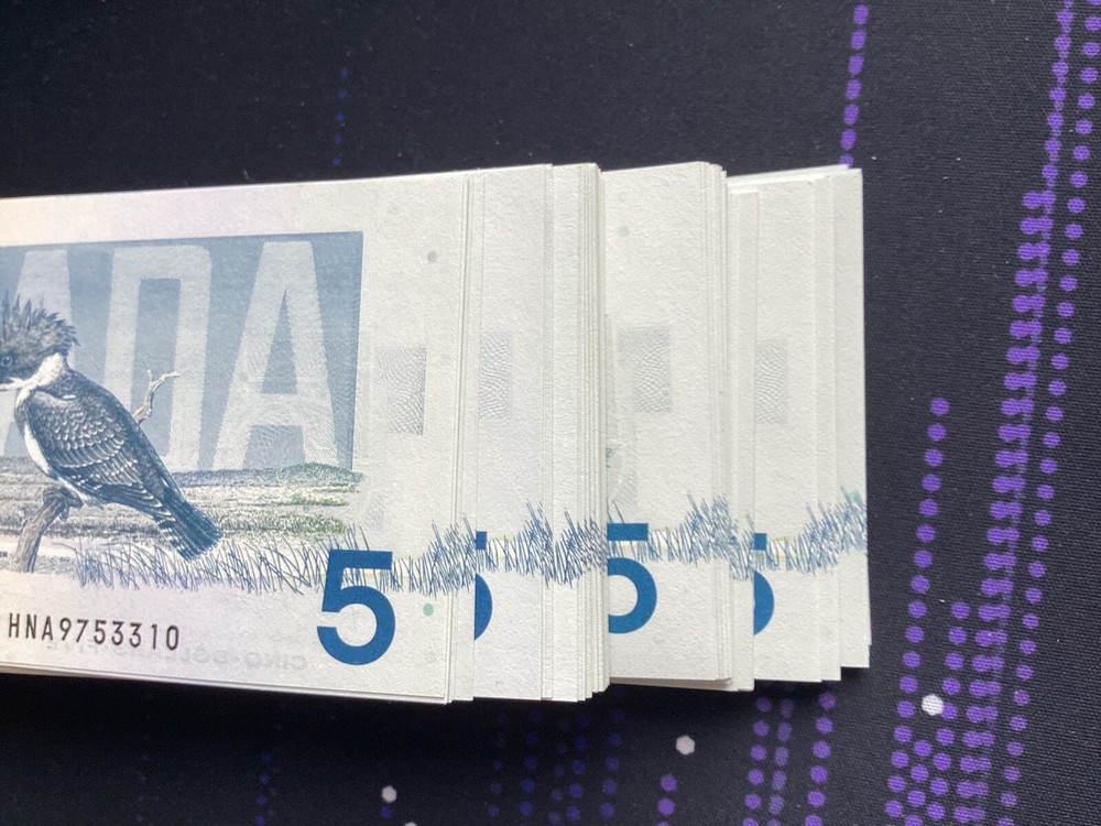 Canada $5 1986 bank note Bird Series