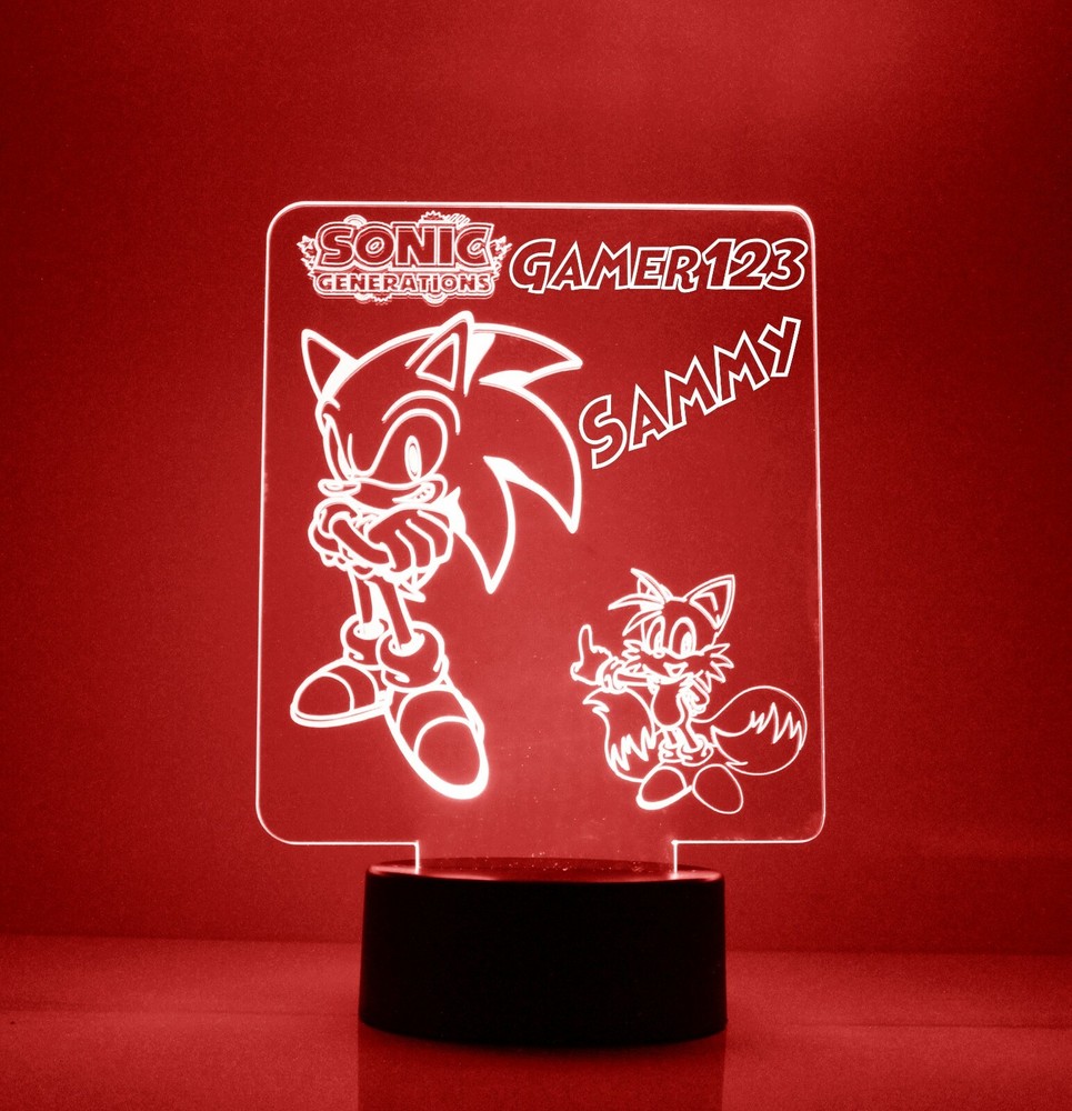 Sonic the Hedgehog Personalized Sonic LED Night Light Lamp with Remote Control