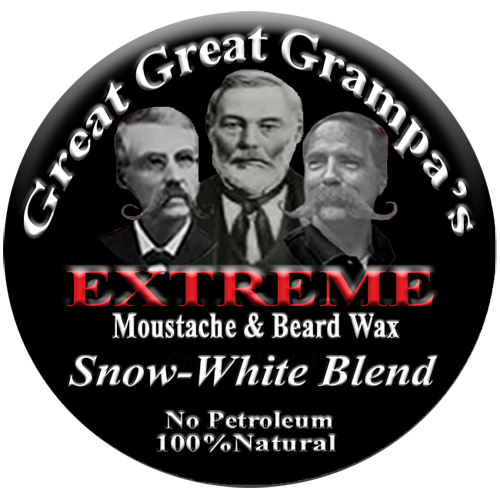 WHITE Mustache & Beard Wax - "Snow-white" Blend - Mild, Medium or Stiff hold
