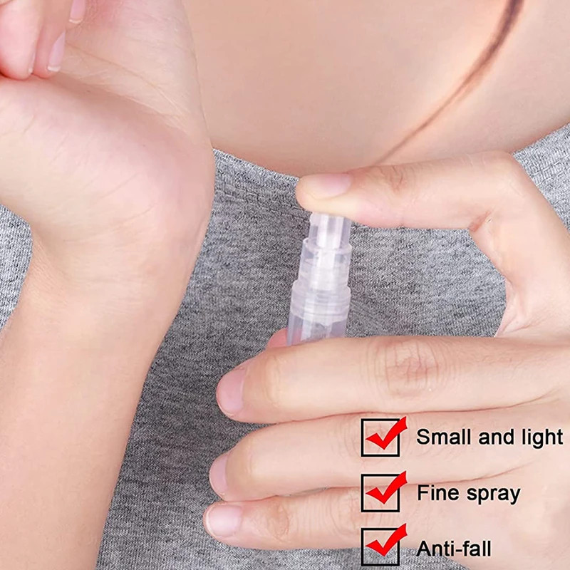 200Pcs 2/3/5/8/10ml Mini Refillable Bottle Protable Plastic Spray Perfume Bottle