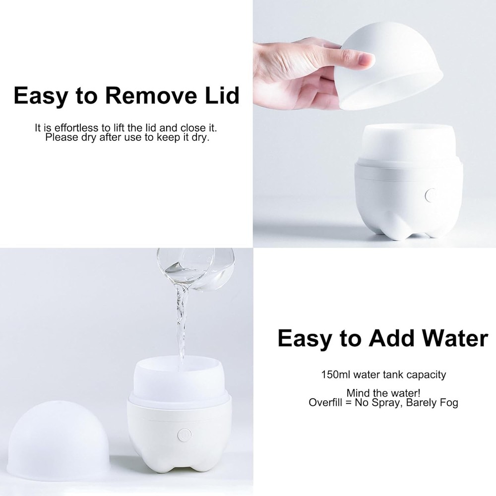 150ML Cordless Essential Oil Diffuser, Rechargeable Battery Powered White