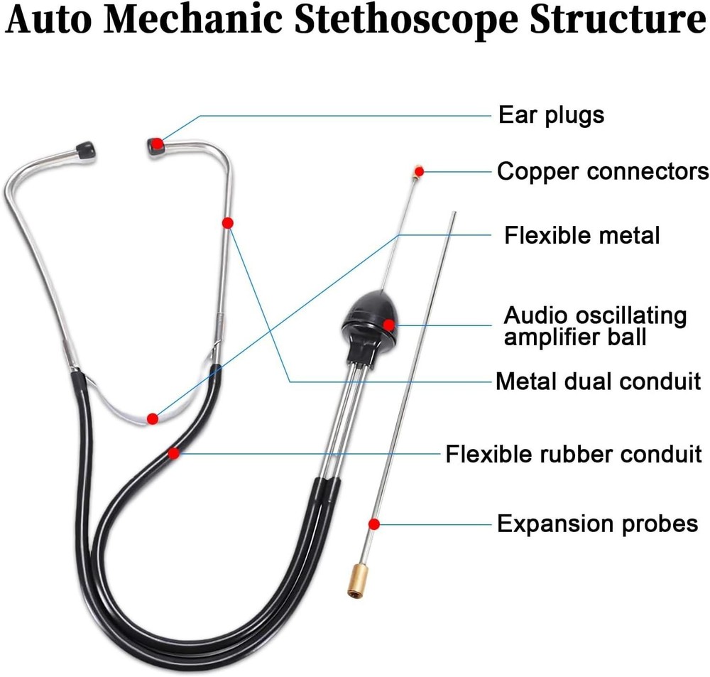 Car Mechanic Stethoscope, Automotive Stethoscope Engine Diagnostic Tool,...