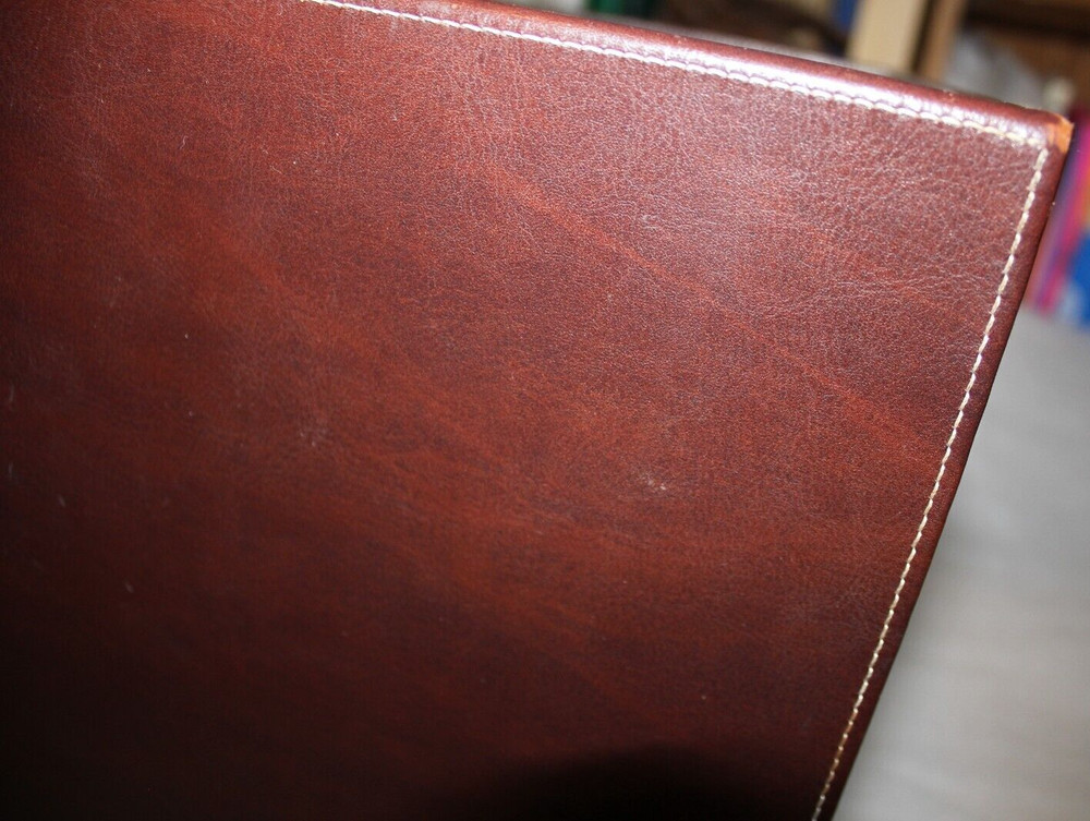 Decorative Brown Leather Storage Box/Cube 14"x14"x14" Preowned