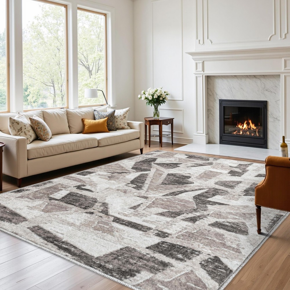 8X10 Area Rugs for Living Room 8' x 10' (Rectangular), Grey/Multi