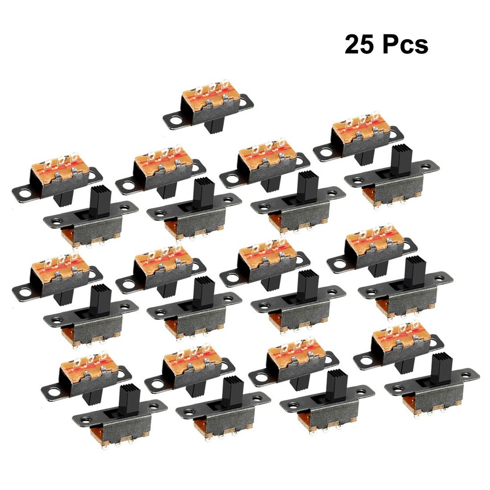 25pcs. 6mm Vertical Slide Switch SPDT 3 Terminal PCB Panel Hitch