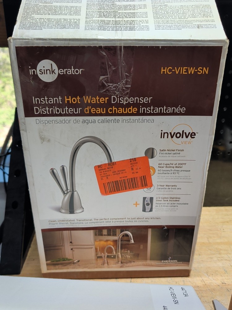 HC-VIEW-SN INSINKERATOR INVOLVE Satin Nickel Instant HOT COLD WATER DISPENSER