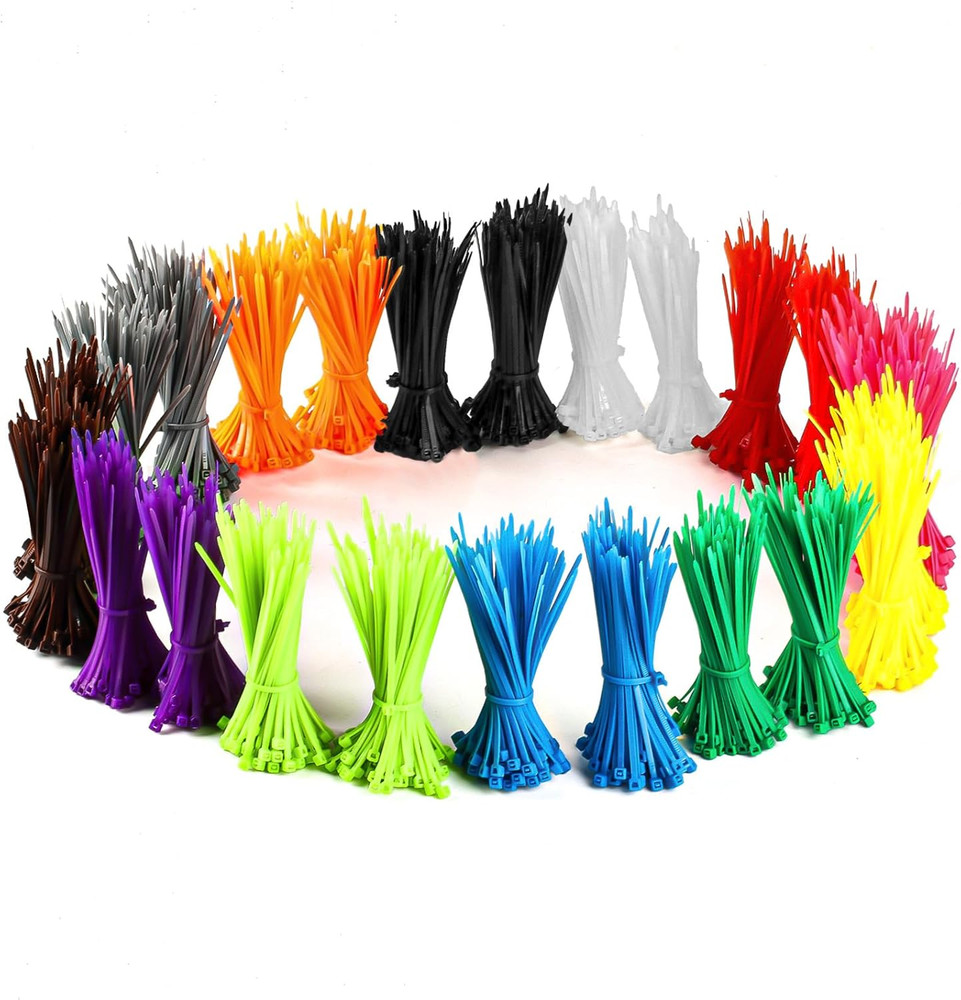 2400 Pcs Mixed Colored Zip Ties 4 Inch Multicolor Self-Locking Cable Zip Ties