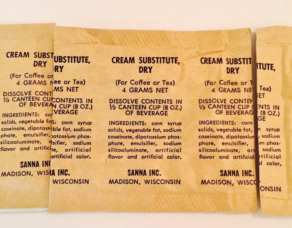 (3) Vietnam C Ration Accessory Pack Creamer Substitute, Dry