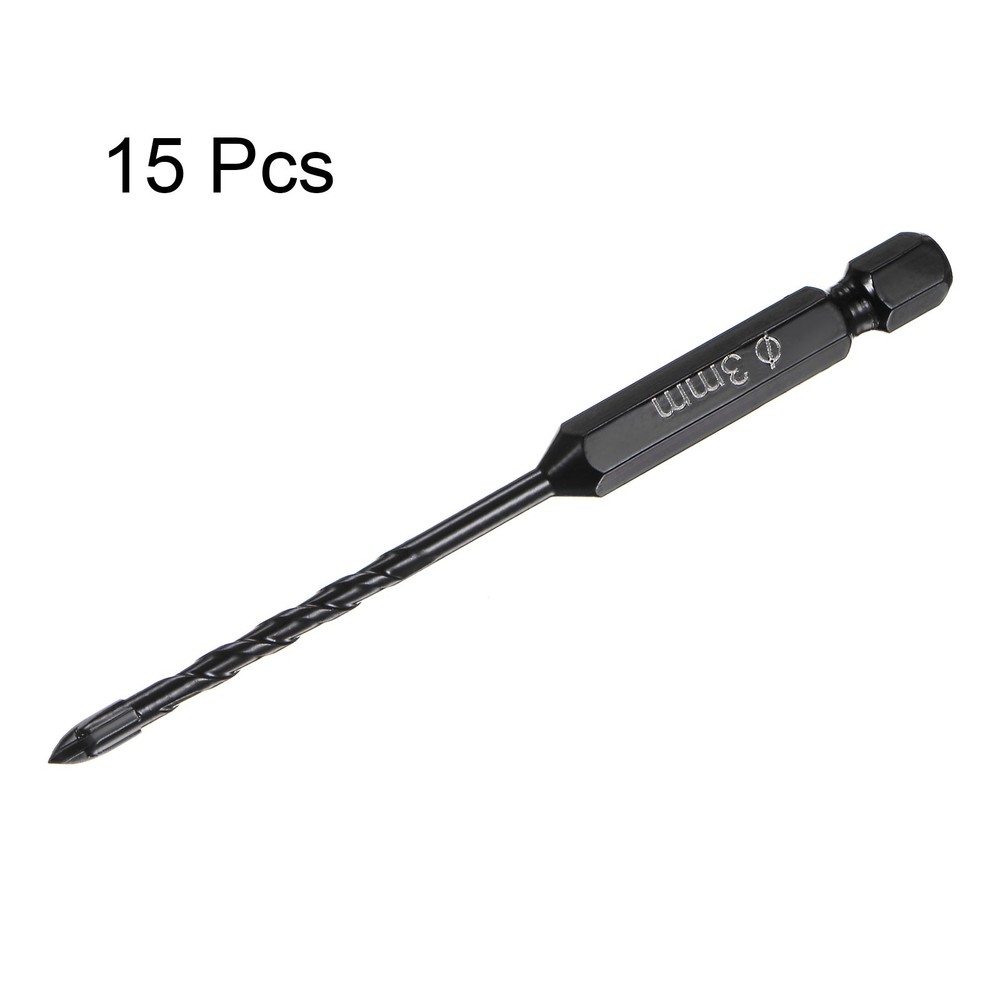 15pcs Masonry Drill Bit 3mm Concrete Drill Bit Hex Shank