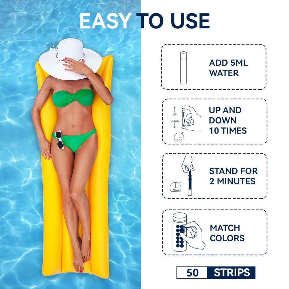 Phosphate Test Kit for Pool,50 Strips Phosphate Test Strip Quick and Accurate