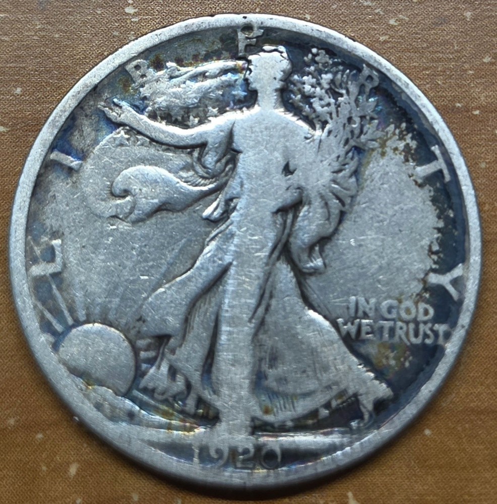 1920-D Walking Liberty Silver Half Dollar- Nice Toning !!!
