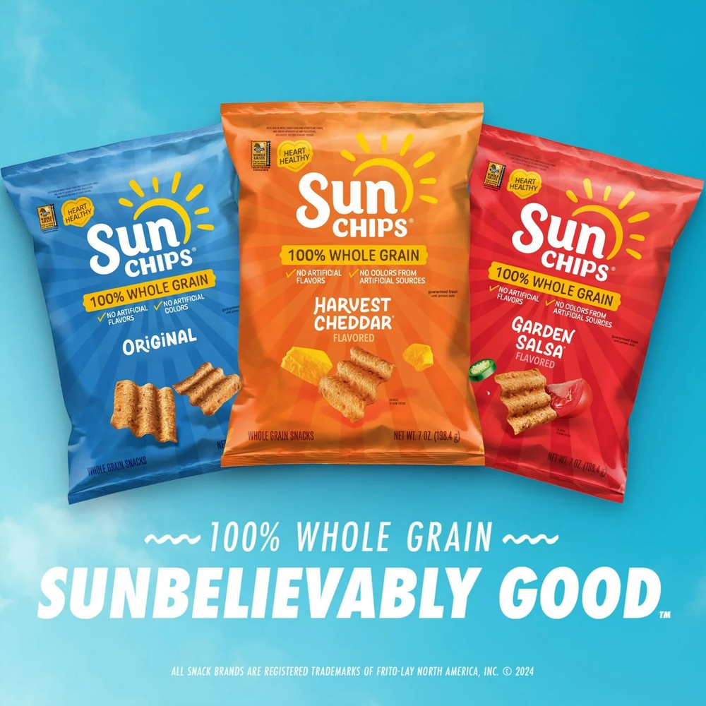 SunChips 100% Whole Grain Garden Salsa Snack Chips Bag, 7 oz​