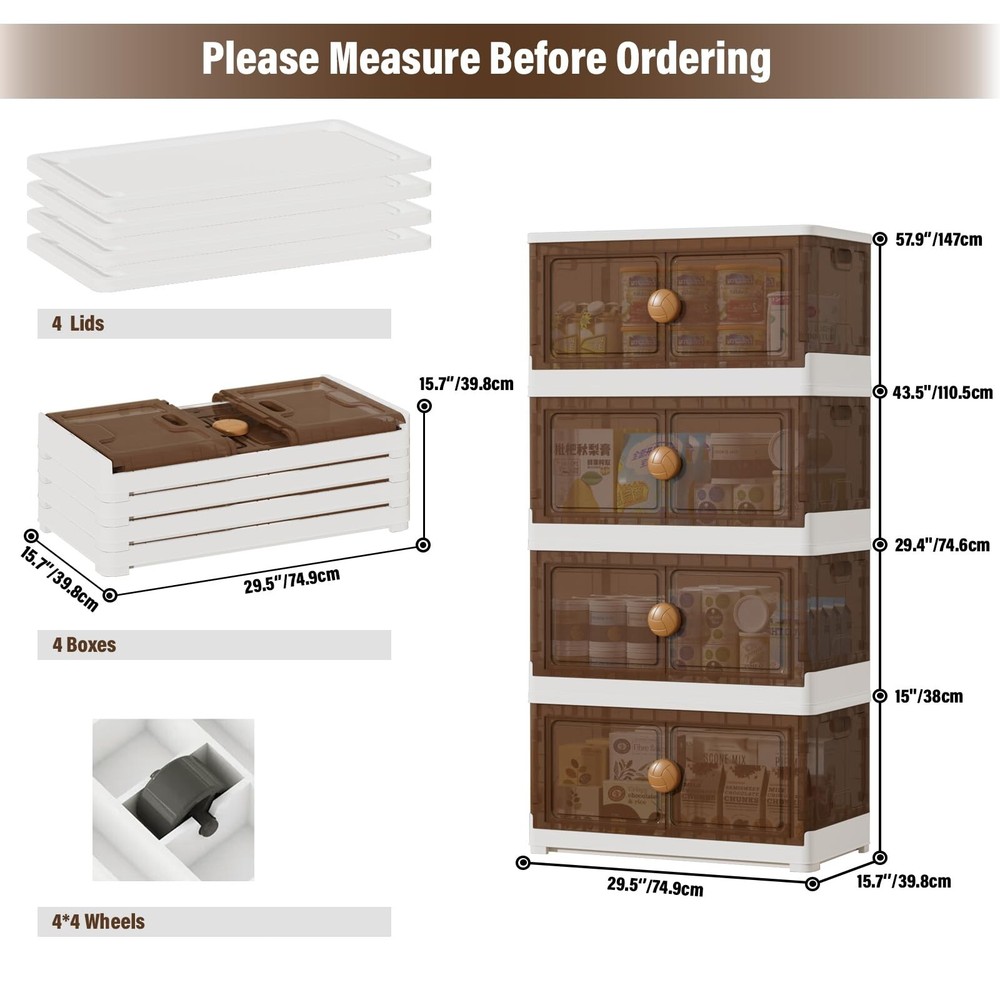 Extra Lager Stackable Storage Bins with Lids, Closet Organizer Storage 432QT