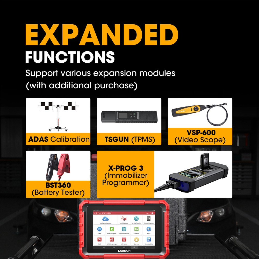 LAUNCH X431 Pros Elite V+ Pro3S+ Bidirectional Car Diagnostic Scanner Key Coding