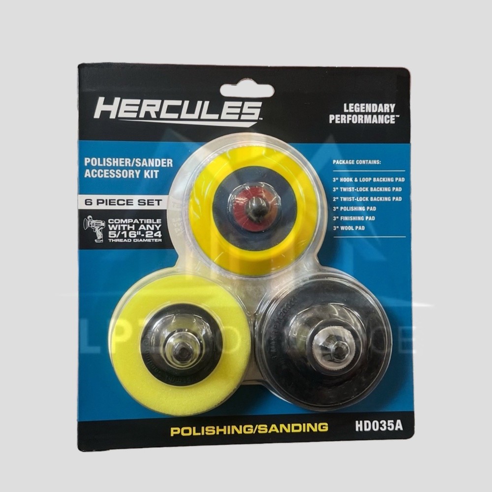 HERCULES Polisher/Sander Accessory Kit, 6-Piece