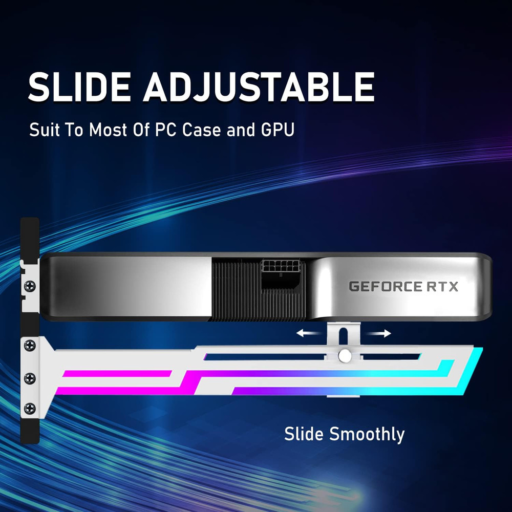 ARGB GPU Support Bracket, RGB GPU Brace Support, 5V 3Pin Addressable GPU Holder,
