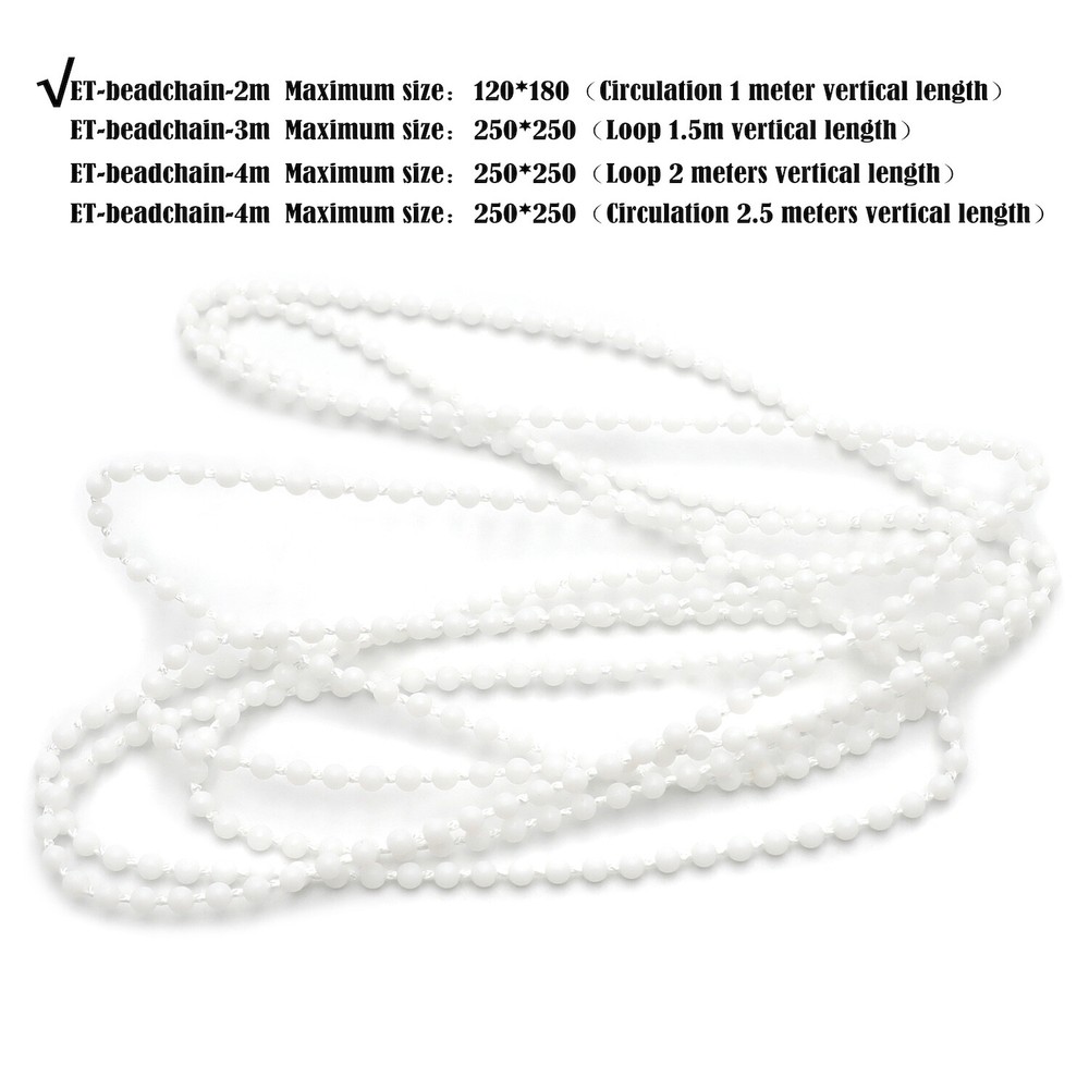 2m/6Feet Loop 1m Side Pulley Chain Beadchain For Roller Blind Shade (Chain only)