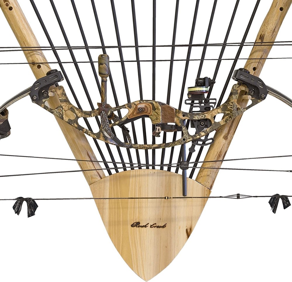 Compound Bow Rack Arrow Wall Mounting Storage Holder Rustic Look Cabin Display