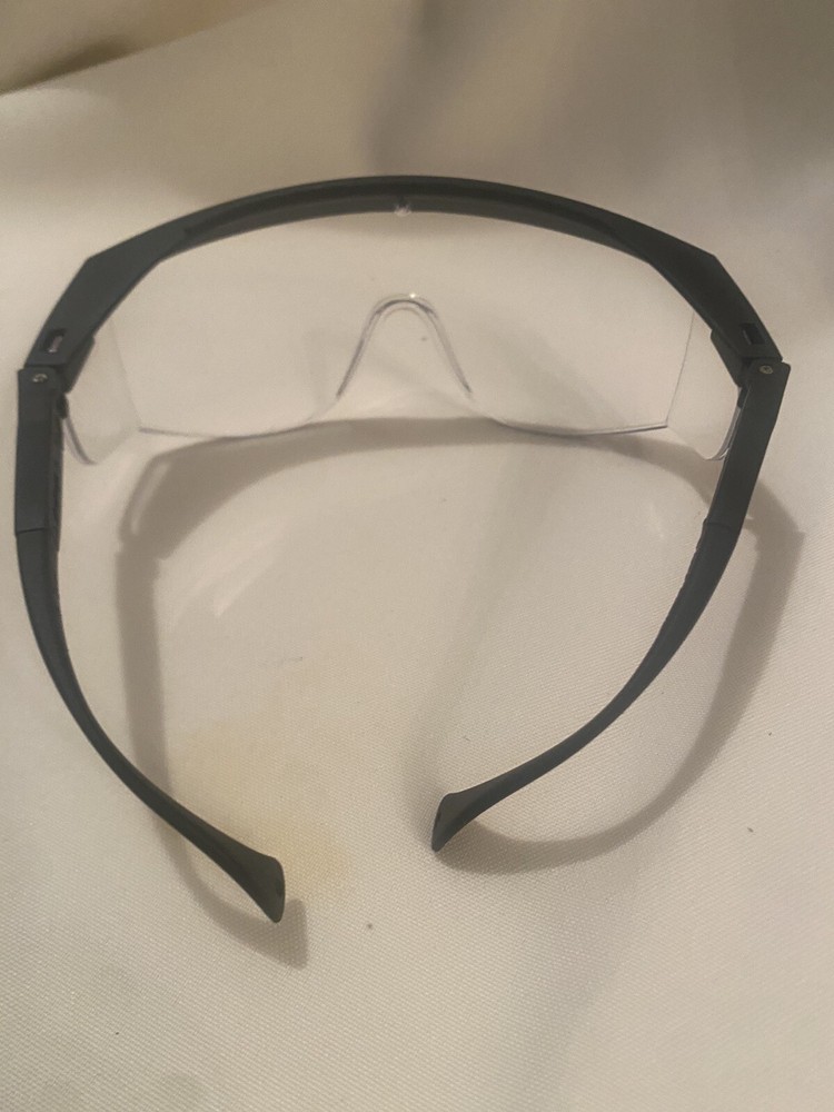 Protective Shooting Glasses Clear Plastic Lenses Adjustable Ear Pieces