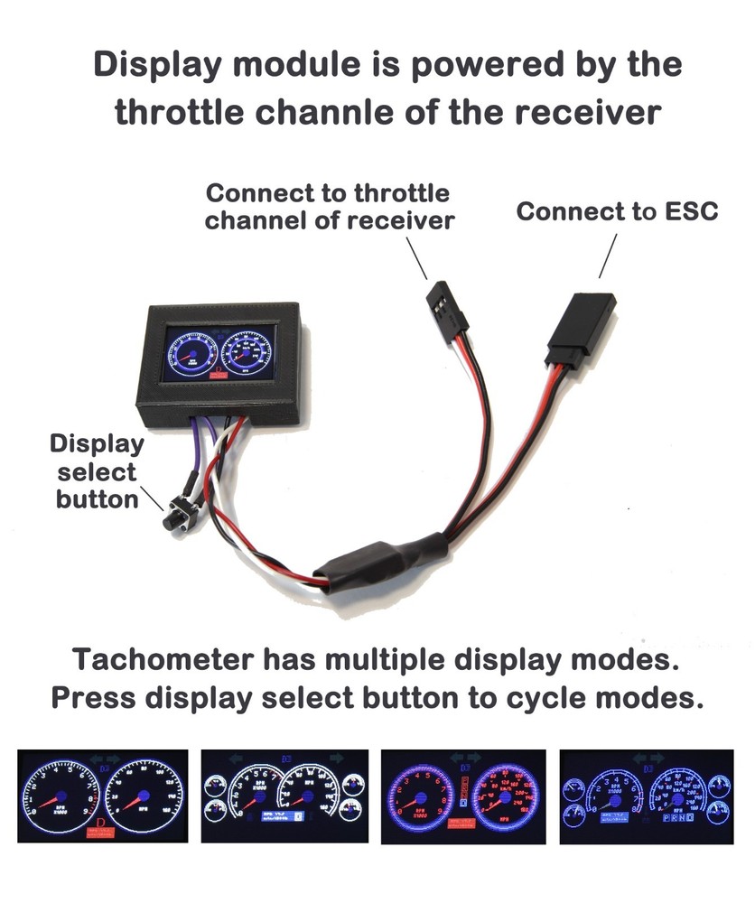 Tractor Pull Data Logger Display RC Accessories Functional Tachometer.