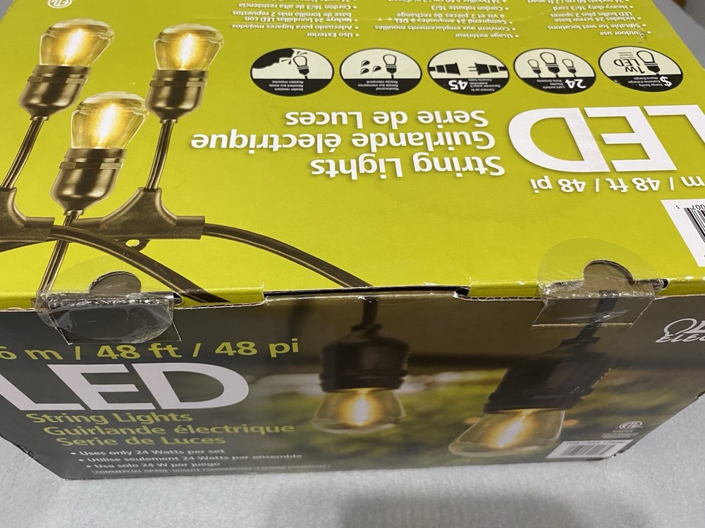 Feit Electric 48ft LED Filament String Light Set | Model 72007 | Black