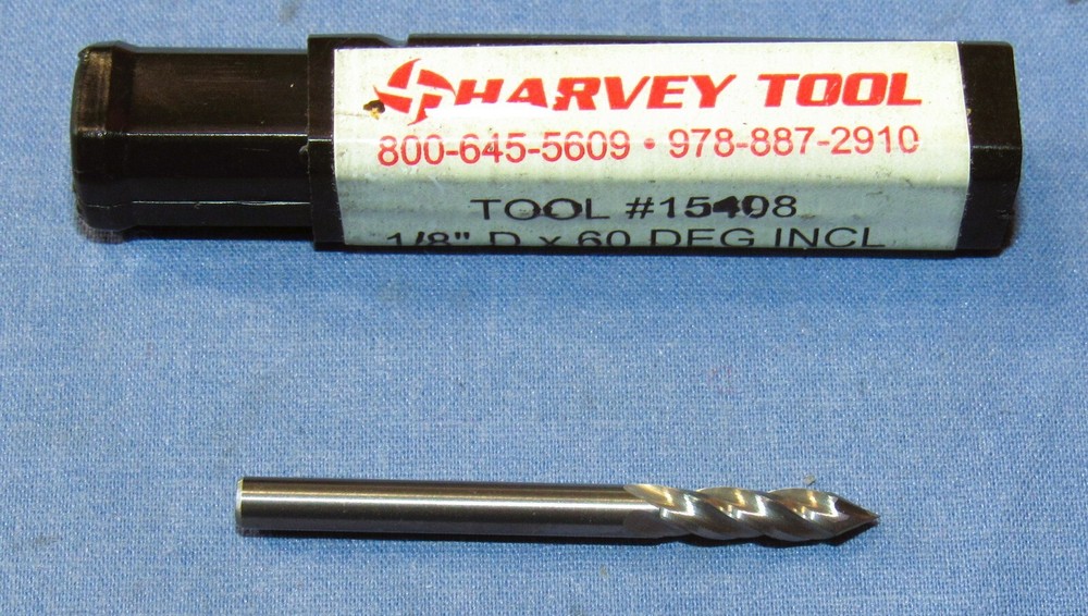 New Harvey Tool Solid Carbide 1/8" x 60° Drill/ End Mill 4 Flute