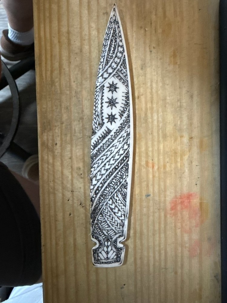 Laser Etched Bone Spear Head