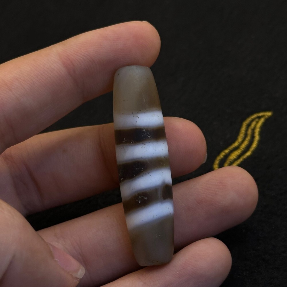 Ancient Himalayan Tibetan Agate Tiger Striped Bead