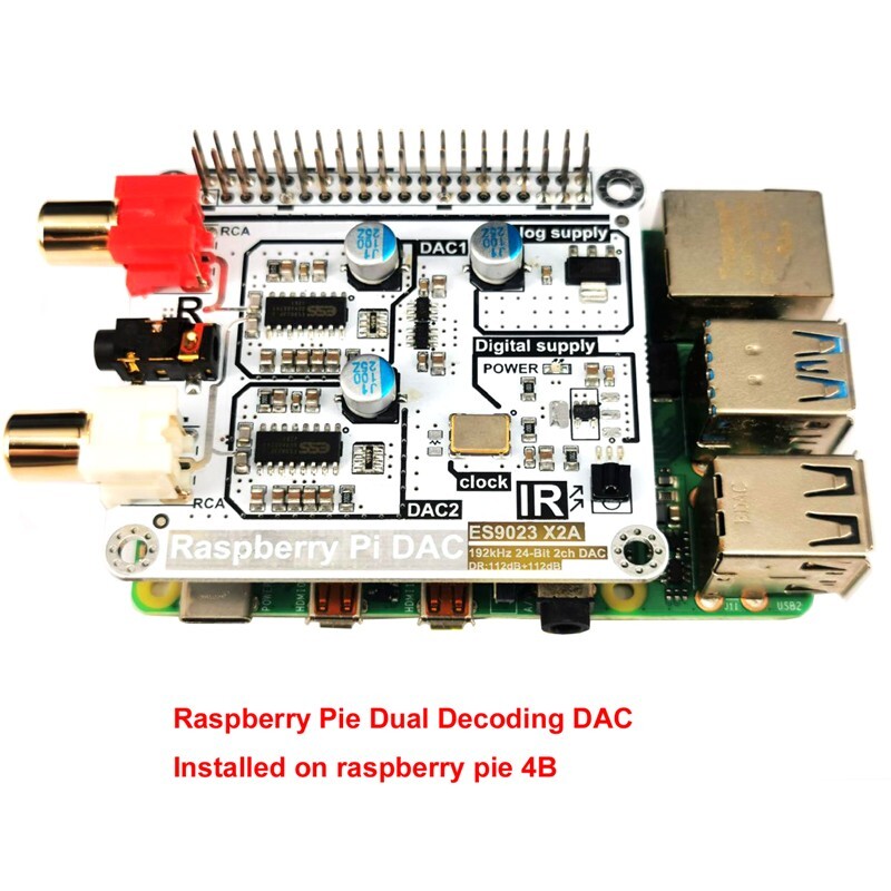 New volumio moode Raspberry Pi DAC Raspberry Pi 4B HIFI Dual Decoding DAC I2S