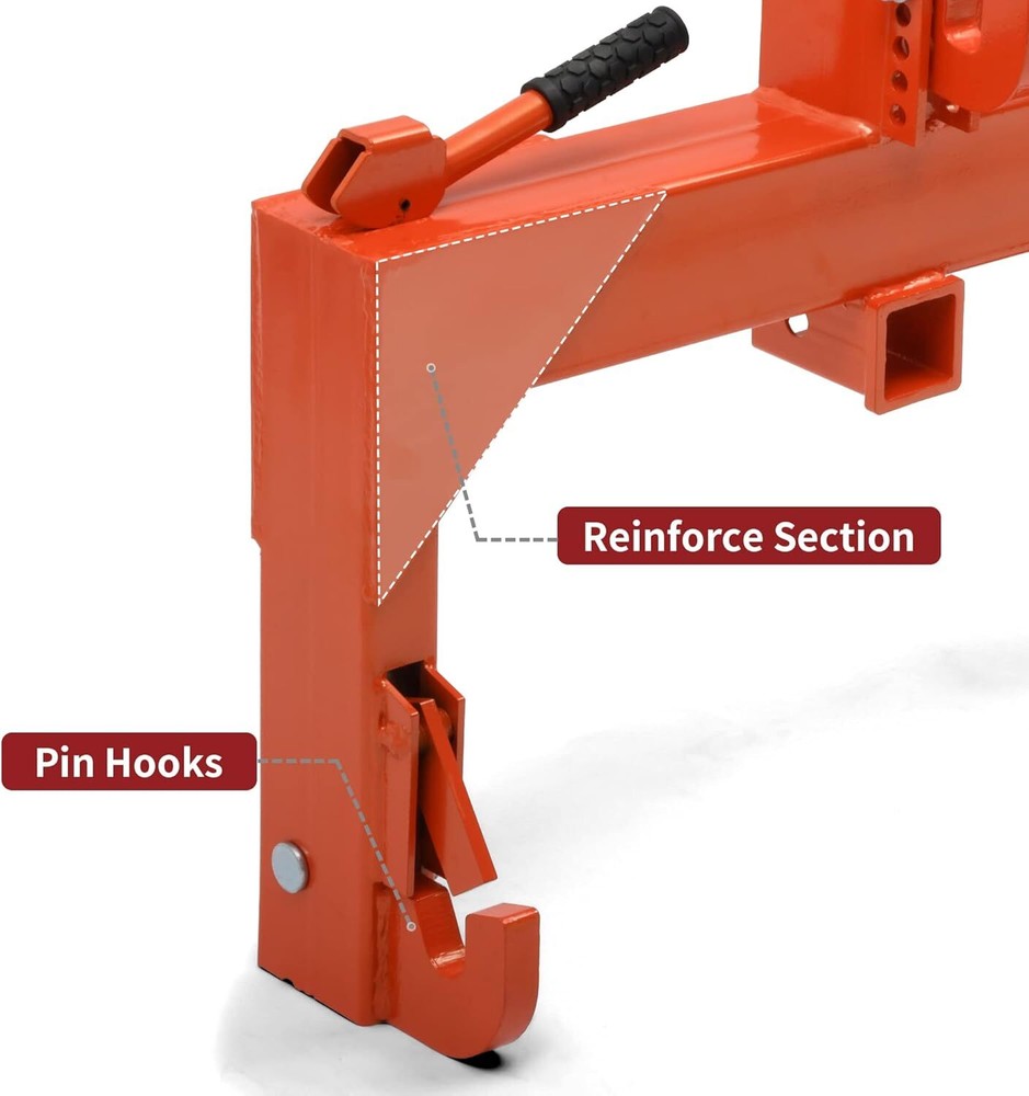 3000LBS 3-Pt Hitch Adaptation Attach W/ 2" Receiver for Category 1 & 2 Tractors