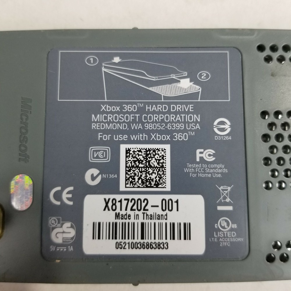 Microsoft 360 Hard Drive 60GB - Tested, Working