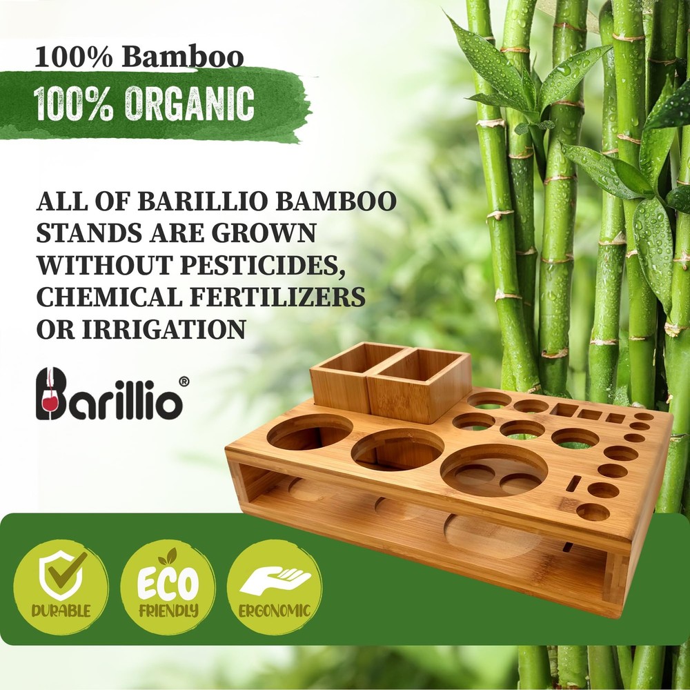 Barillio Bamboo Stand for Bartender Kit Storage (Bar Tools are Not Brown