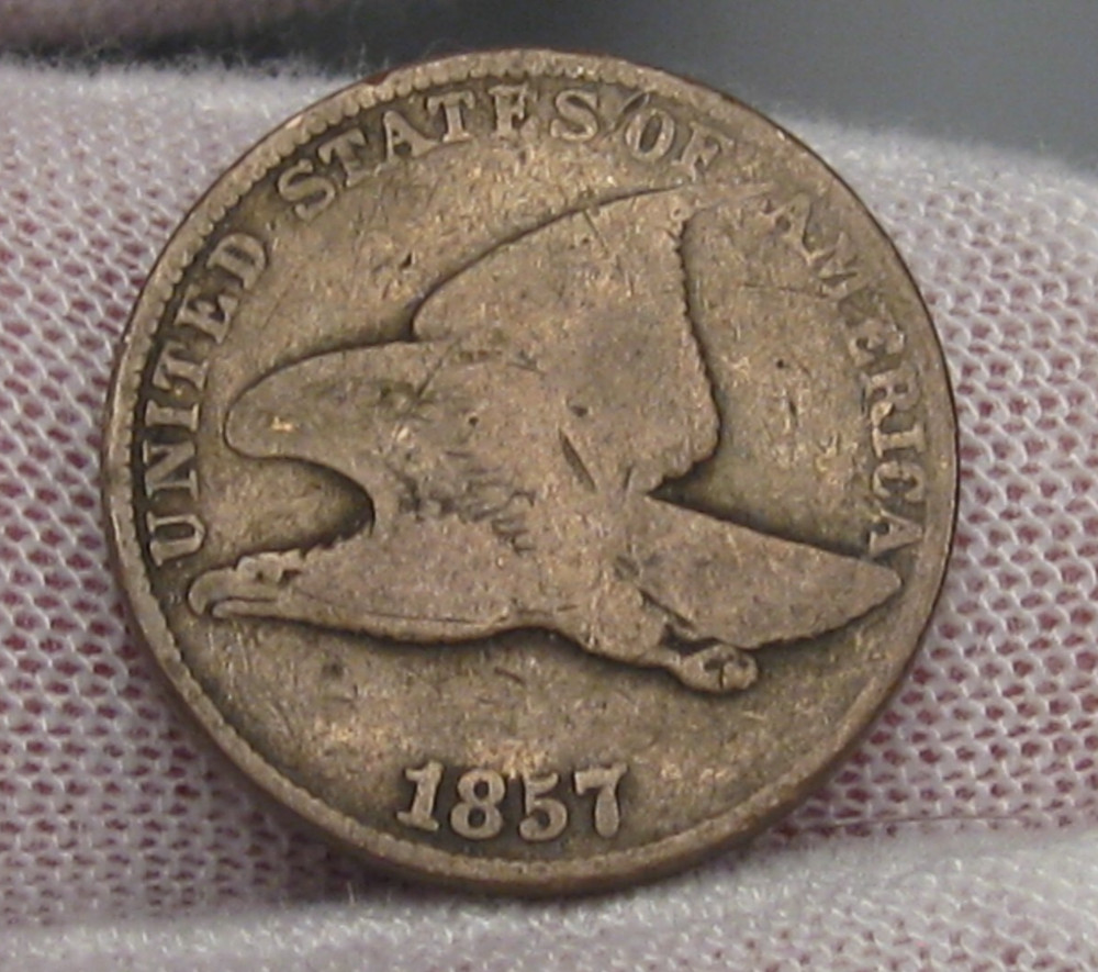 1857 US Flying Eagle Penny One Cent.  #109