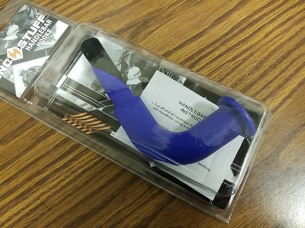 NEW Sno-Stuff DEEP BLUE 90 Degree Snowmobile Handlebar Hook. #104-090-96