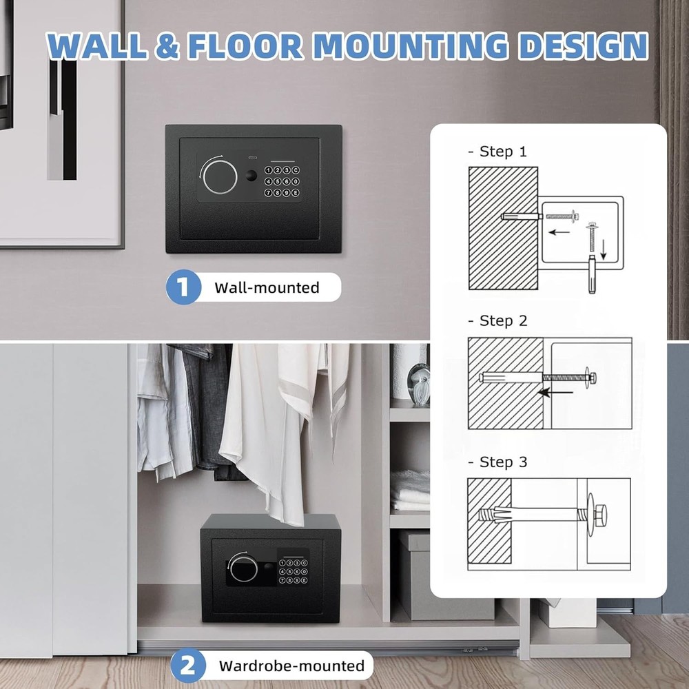 Digital Electronic Fireproof Safe - Compact Security Lock Box for Valuables