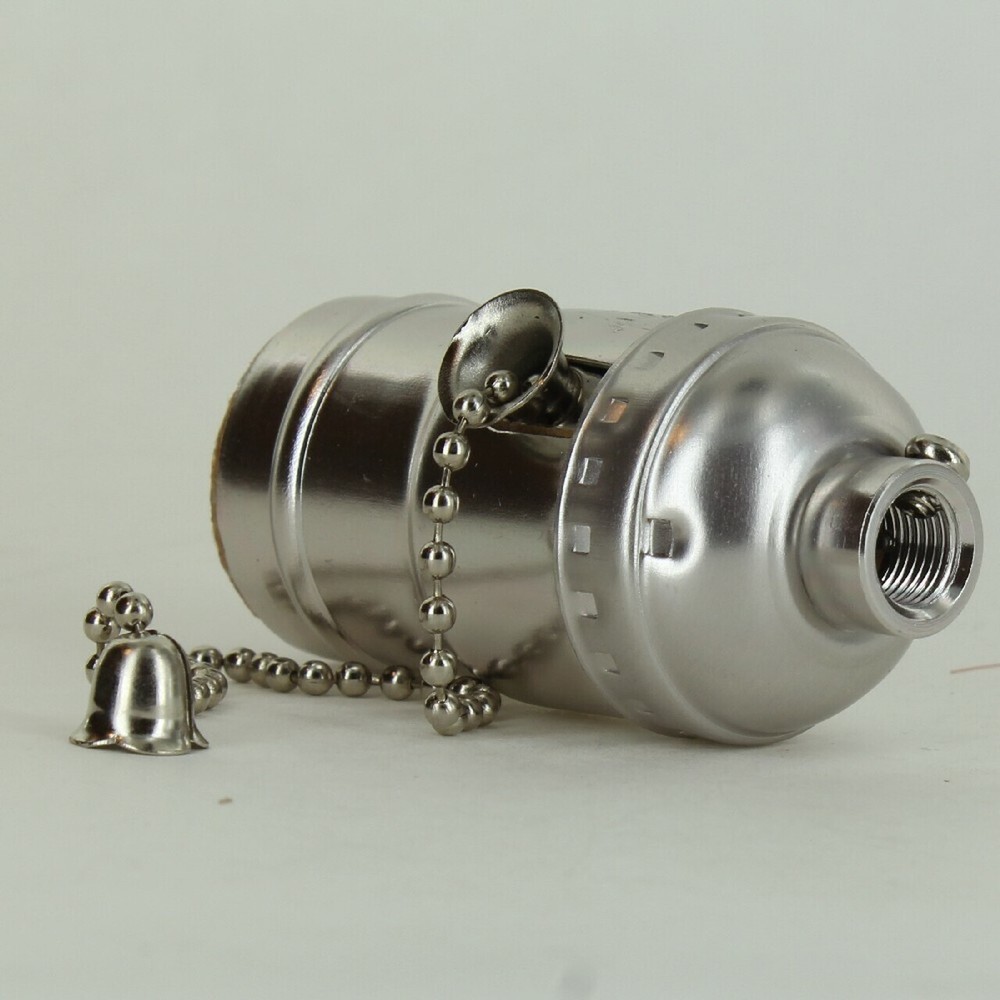 On-Off Pullchain Switch Nickel Plated E-26 Base Lamp Socket 1/8ips Cap 30774J