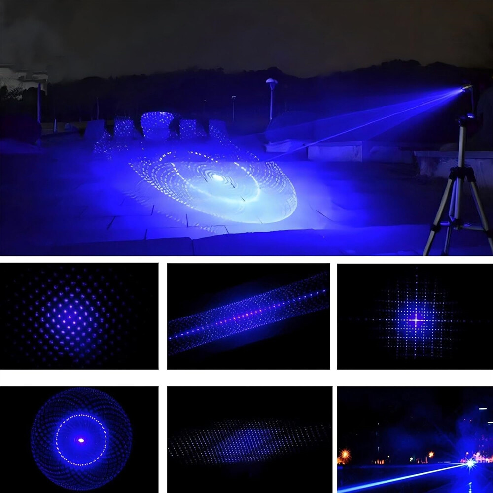 Adjustable High Power Blue Llight Burning Laser Pointer Visible Dot Torch Light