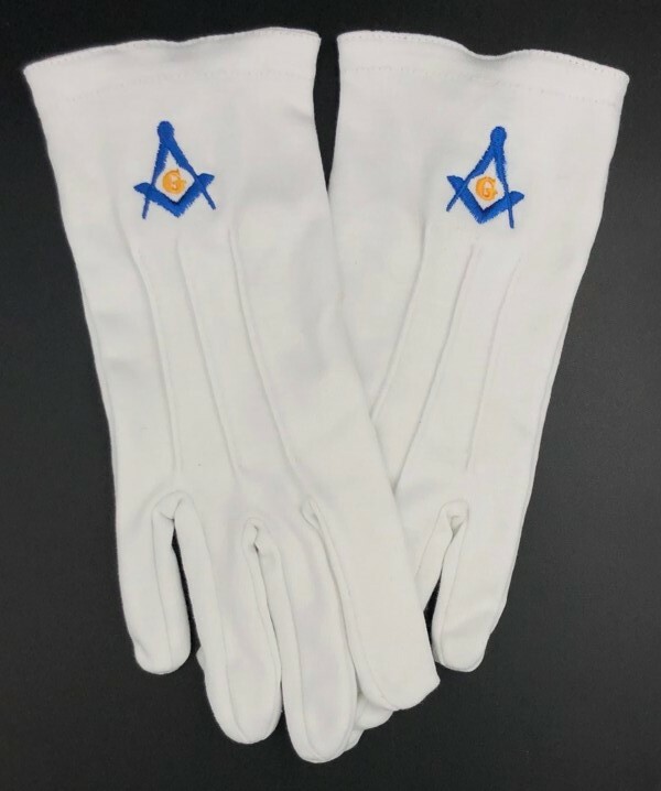 Cotton Gloves with Masonic Emblem (M2-GLC)