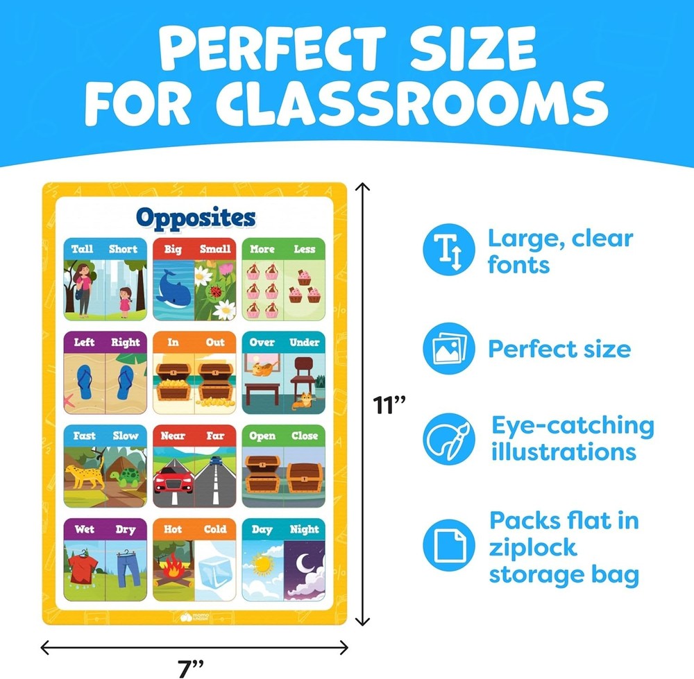 Educational Wall Art Pack: 20 Waterproof Posters - Engaging Learning Tools