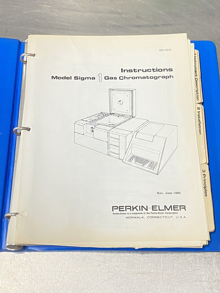 Perkin Elmer PE Sigma 1 Gas Chromatograph - Users Guide / Instructions Manual