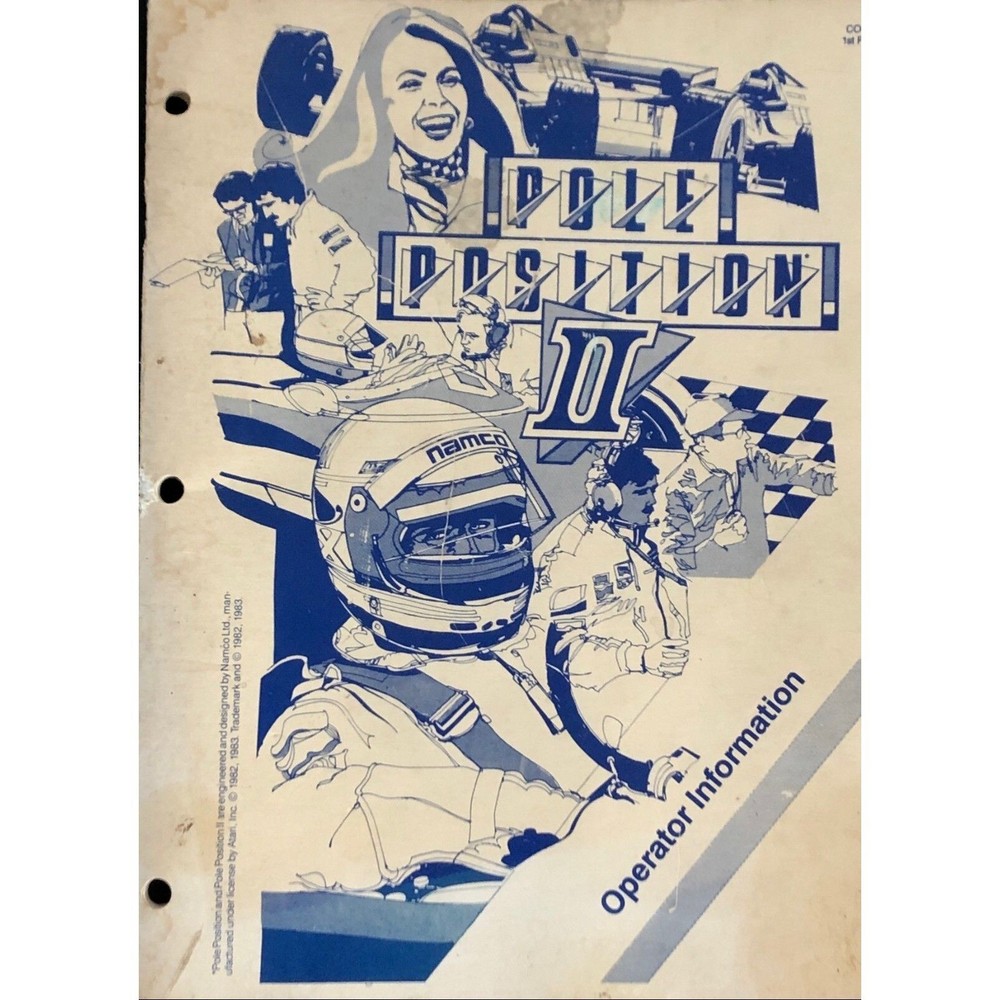 Atari Pole Pole Position II Operators Information Manual 1st Printing CO-218-12