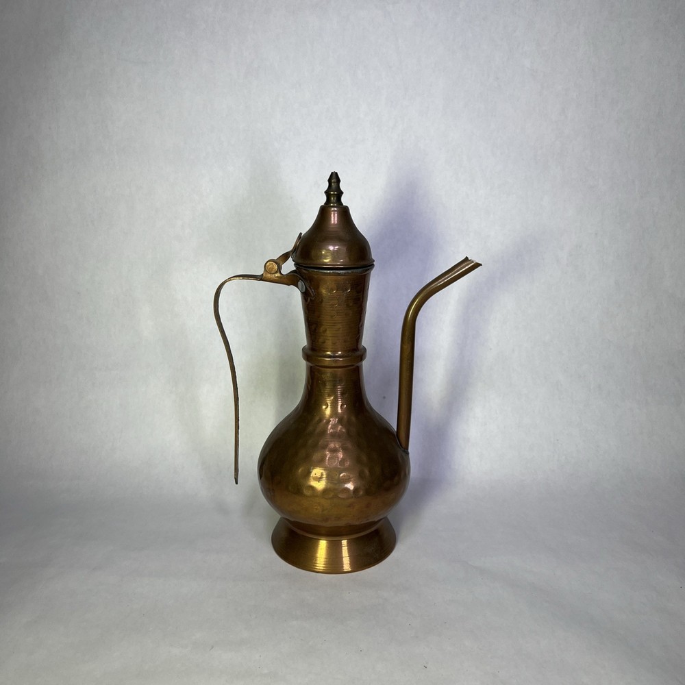 Vintage Middle Eastern Dimpled Brass Tea Pot Pitcher – Handcrafted